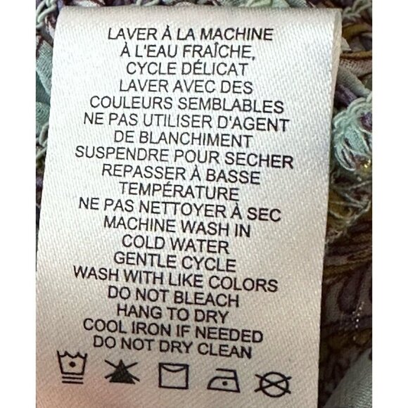 Rachel Zoe Women Blouse Small Smocked Long Sleeves Metallic Whimsical Fairy Boho - Picture 11 of 11